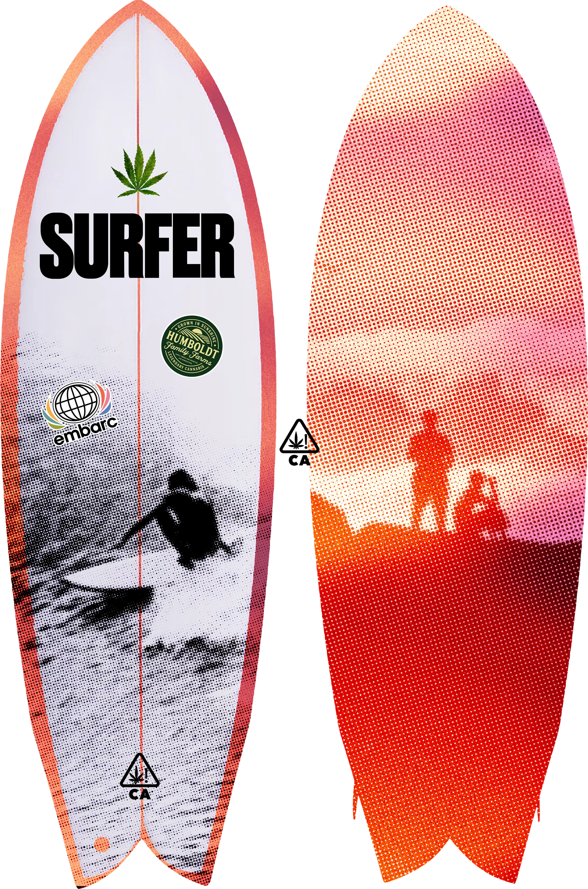 Custom surfboards by Kolton Sullivan featuring unique artistic designs